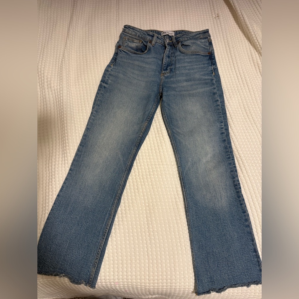 High-Rise cropped flare Women's Jeans - Light Blue